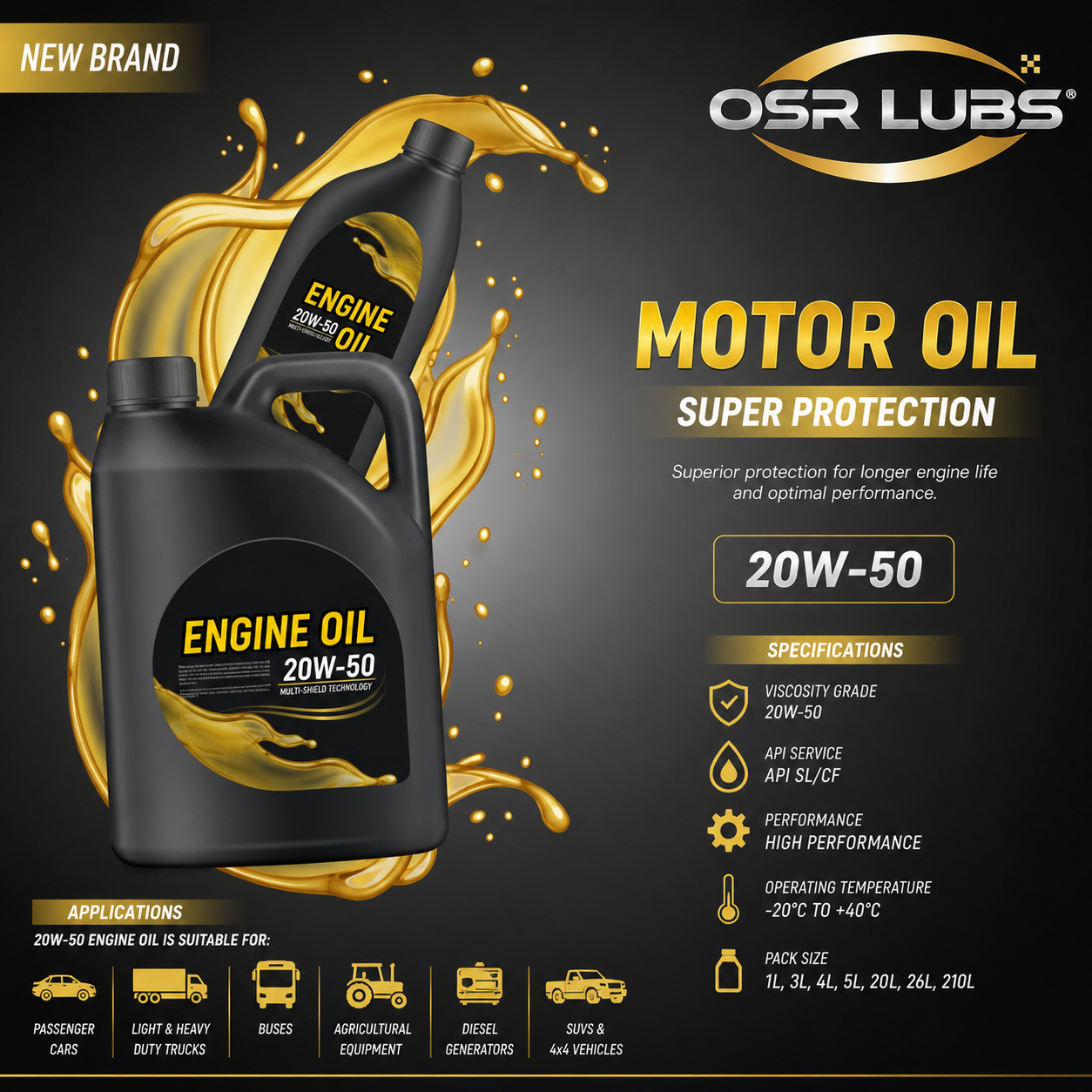 OSR Semi Synthetic Engine Oil 20W-50